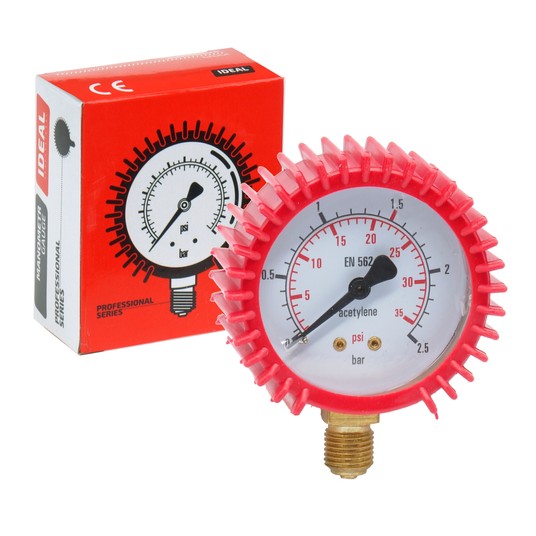 Manometr niskiego ciśnienia ACETYLEN 0-2,5 bar fi 62 mm -zdjęcie numer 1