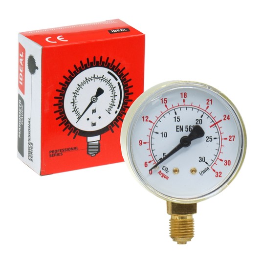 Manometr niskiego ciśnienia CO2/Ar 0-30 l/min fi 62 mm -zdjęcie numer 1
