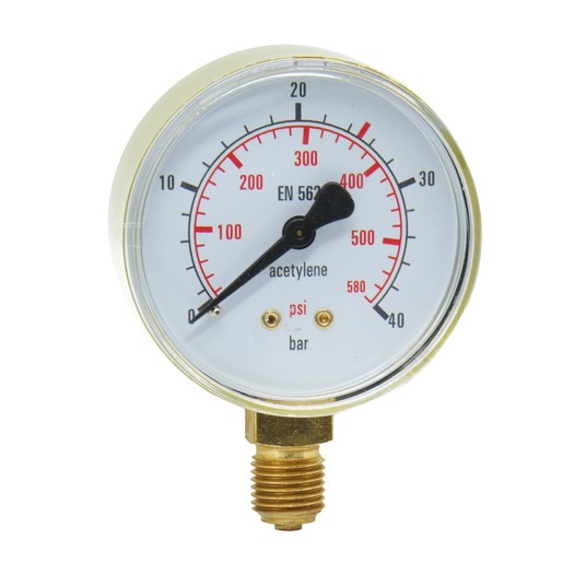 Manometr wysokiego ciśnienia ACETYLEN 0-40 bar fi 62 mm -zdjęcie numer 1
