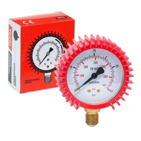 Manometr wysokiego ciśnienia ACETYLEN 0-40 bar fi 62 mm -zdjęcie numer 1
