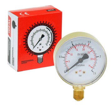 Manometr niskiego ciśnienia ACETYLEN 0-2,5 bar fi 62 mm