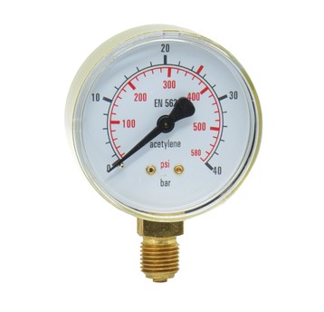 Manometr wysokiego ciśnienia ACETYLEN 0-40 bar fi 62 mm