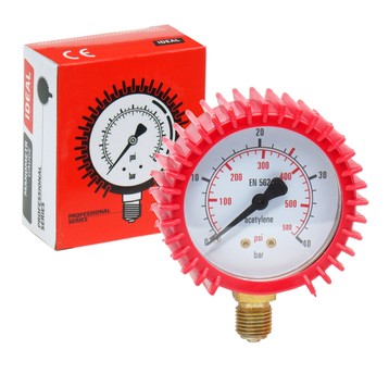 Manometr wysokiego ciśnienia ACETYLEN 0-40 bar fi 62 mm