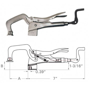 Ścisk klamrowy mocowany do stołu 155x120 mm