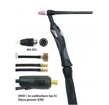 Uchwyt spawalniczy TIG 20 4m przyłącze TELWIN01 5P1/DX50 3/8G